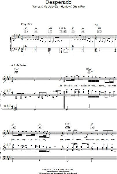 open zoom image for Desperado (Part II) - Piano/Vocal/Guitar, New, Main