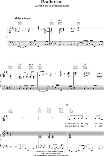 open zoom image for Borderline - Piano/Vocal/Guitar, New, Main