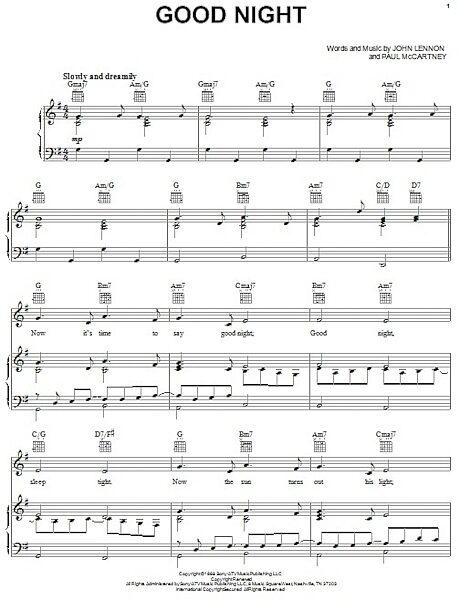 open zoom image for Good Night - Piano/Vocal/Guitar, New, Main