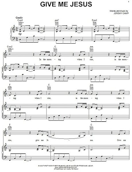 open zoom image for Give Me Jesus - Piano/Vocal/Guitar, New, Main