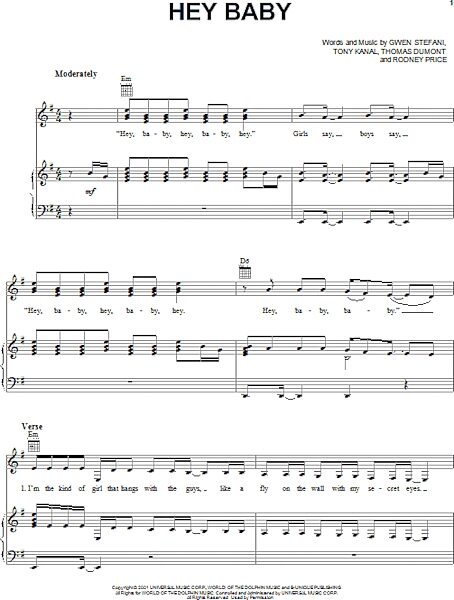 open zoom image for Hey Baby - Piano/Vocal/Guitar, New, Main
