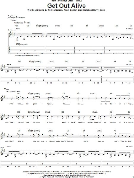 open zoom image for Get Out Alive - Guitar TAB, New, Main