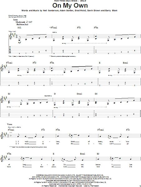 open zoom image for On My Own - Guitar TAB, New, Main