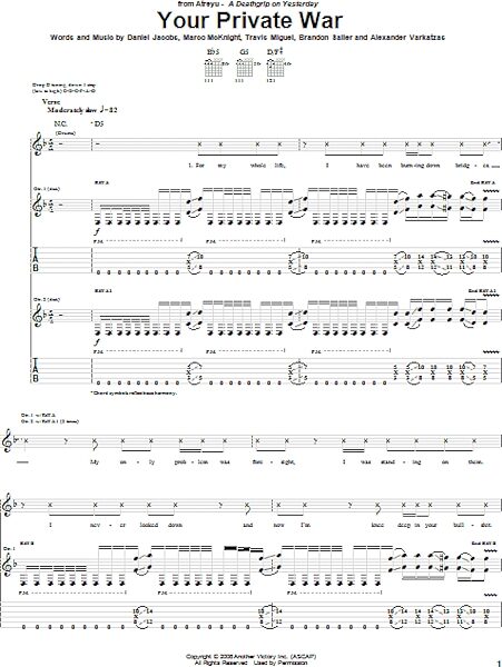open zoom image for Your Private War - Guitar TAB, New, Main