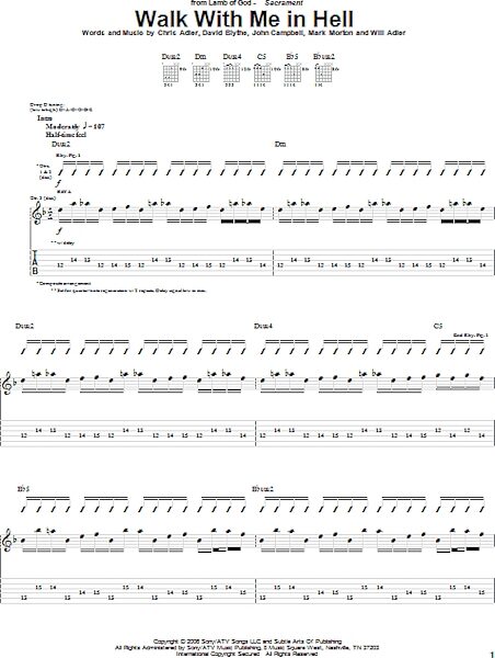 open zoom image for Walk With Me In Hell - Guitar TAB, New, Main