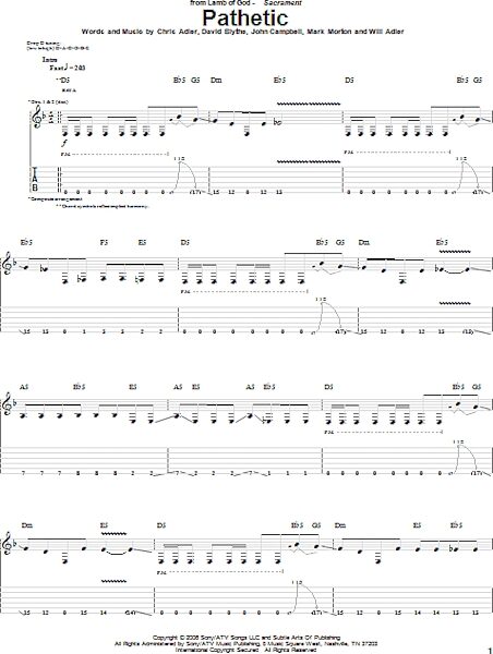 open zoom image for Pathetic - Guitar TAB, New, Main