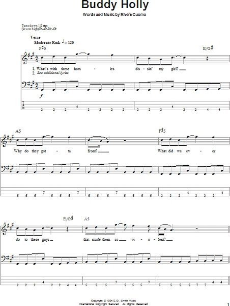 open zoom image for Buddy Holly - Bass Tab, New, Main