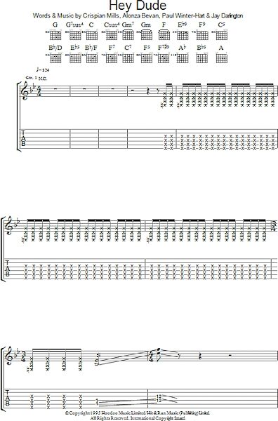 open zoom image for Hey Dude - Guitar TAB, New, Main