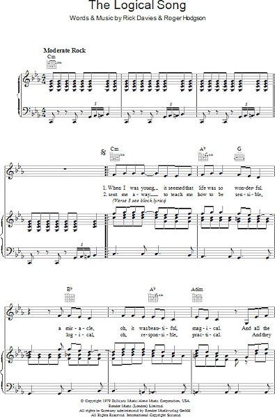 open zoom image for The Logical Song - Piano/Vocal/Guitar, New, Main