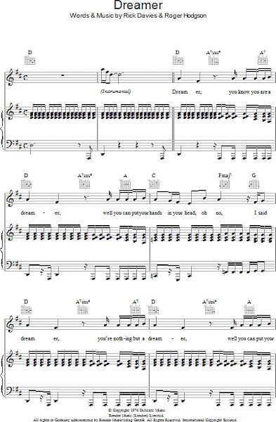 open zoom image for Dreamer - Piano/Vocal/Guitar, New, Main