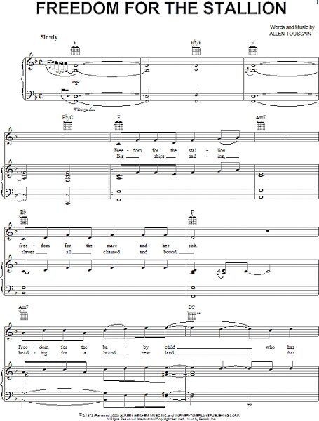 open zoom image for Freedom For The Stallion - Piano/Vocal/Guitar, New, Main