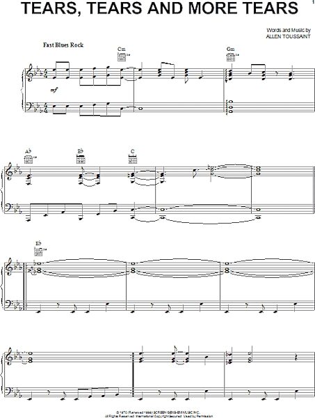 open zoom image for Tears, Tears And More Tears - Piano/Vocal/Guitar, New, Main