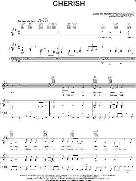 open zoom image for Cherish - Piano/Vocal/Guitar, New, Main