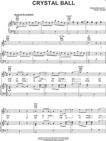 open zoom image for Crystal Ball - Piano/Vocal/Guitar, New, Main
