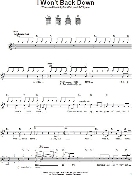 open zoom image for I Won't Back Down - Easy Guitar, New, Main