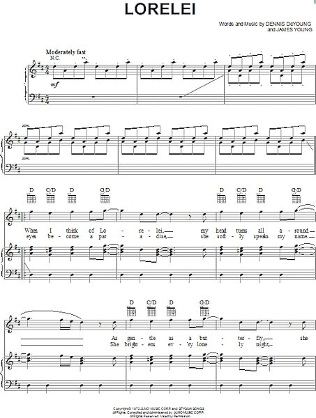 open zoom image for Lorelei - Piano/Vocal/Guitar, New, Main