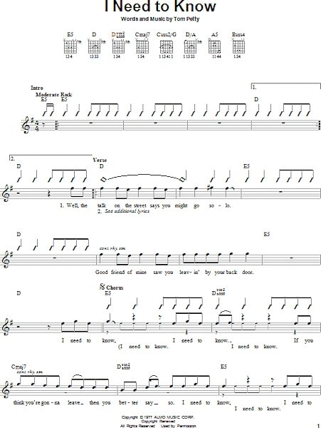 open zoom image for I Need To Know - Easy Guitar, New, Main