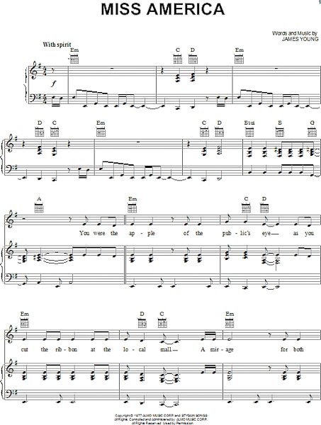 open zoom image for Miss America - Piano/Vocal/Guitar, New, Main