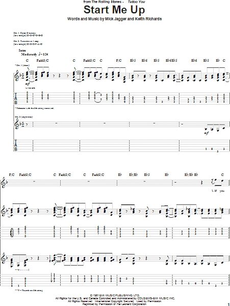 open zoom image for Start Me Up - Guitar TAB, New, Main