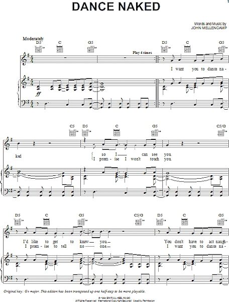 open zoom image for Dance Naked - Piano/Vocal/Guitar, New, Main