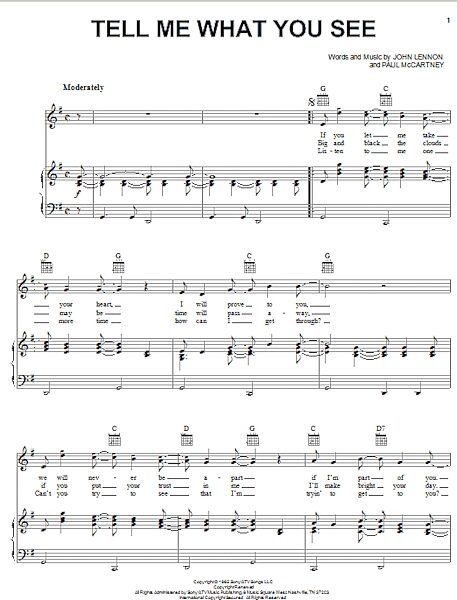 open zoom image for Tell Me What You See - Piano/Vocal/Guitar, New, Main