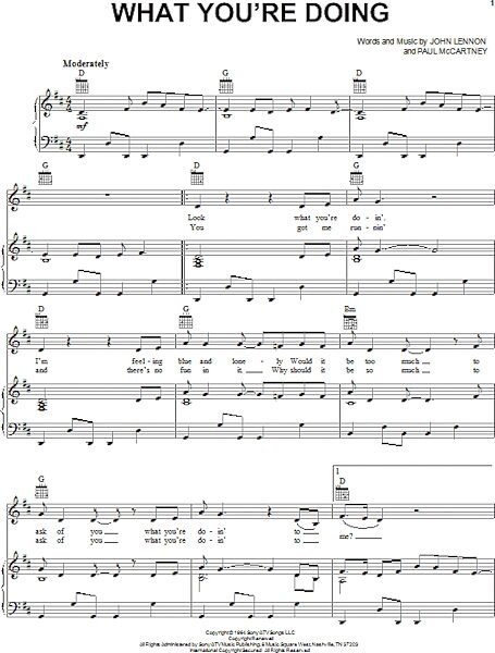 open zoom image for What You're Doing - Piano/Vocal/Guitar, New, Main