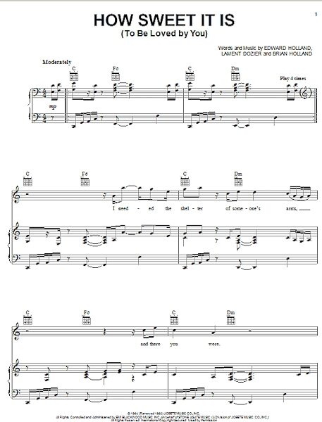 open zoom image for How Sweet It Is (To Be Loved By You) - Piano/Vocal/Guitar, New, Main