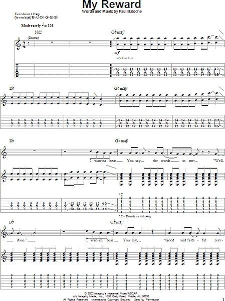 open zoom image for My Reward - Guitar Tab Play-Along, New, Main