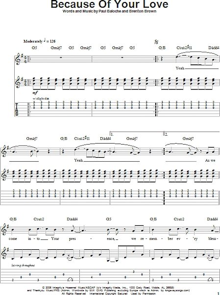 open zoom image for Because Of Your Love - Guitar Tab Play-Along, New, Main