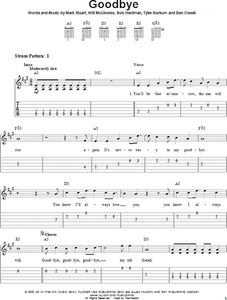 open zoom image for Goodbye - Easy Guitar with TAB, New, Main