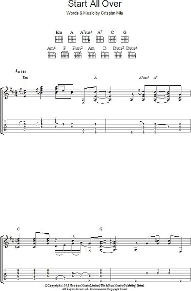 open zoom image for Start All Over - Guitar TAB, New, Main
