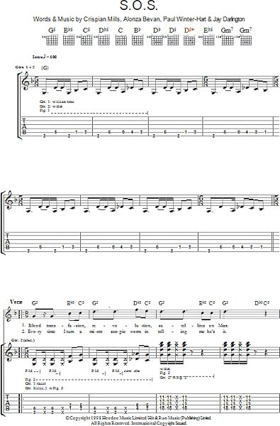 open zoom image for S.O.S. - Guitar TAB, New, Main