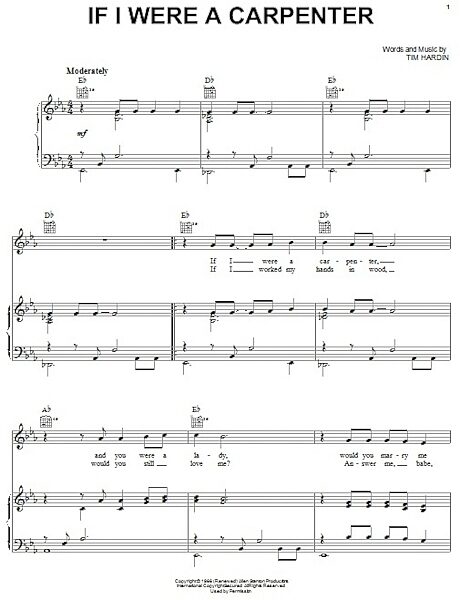 open zoom image for If I Were A Carpenter - Piano/Vocal/Guitar, New, Main