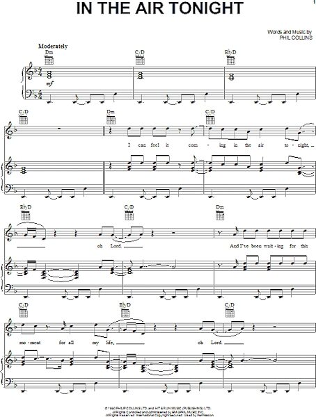 open zoom image for In The Air Tonight - Piano/Vocal/Guitar, New, Main