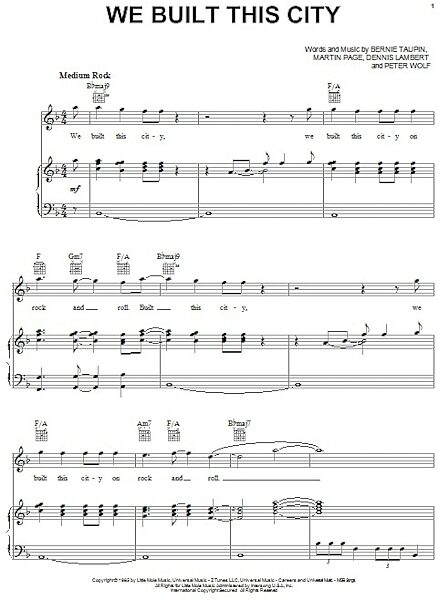 open zoom image for We Built This City - Piano/Vocal/Guitar, New, Main