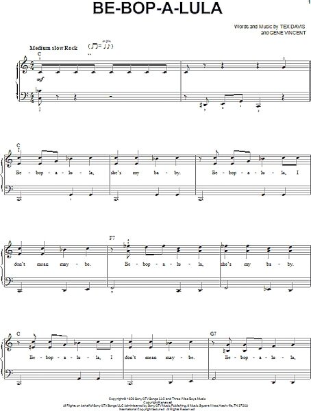 open zoom image for Be-Bop-A-Lula - Easy Piano, New, Main