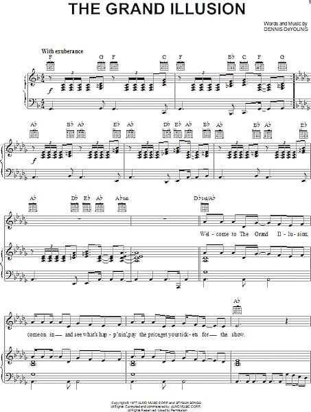 open zoom image for The Grand Illusion - Piano/Vocal/Guitar, New, Main