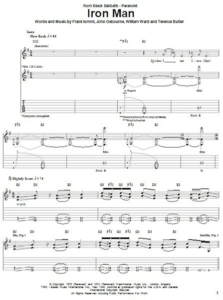 open zoom image for Iron Man - Guitar TAB, New, Main