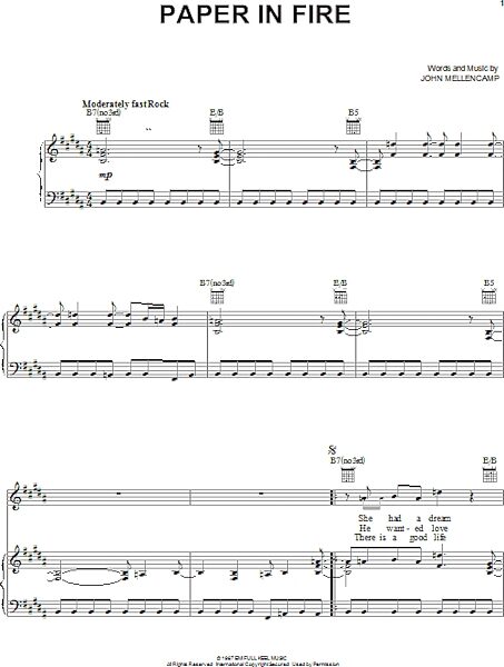 open zoom image for Paper In Fire - Piano/Vocal/Guitar, New, Main