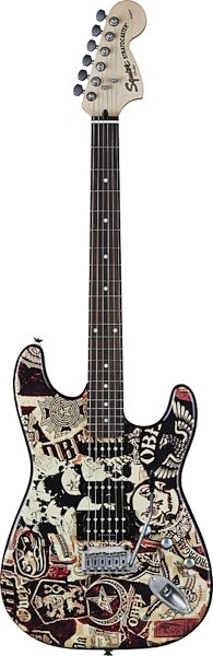 open zoom image for Squier Obey Graphic Stratocaster HSS Electric Guitar, Collage