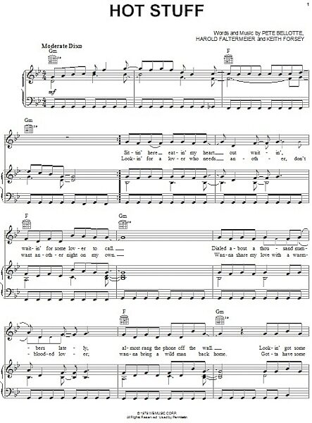 open zoom image for Hot Stuff - Piano/Vocal/Guitar, New, Main