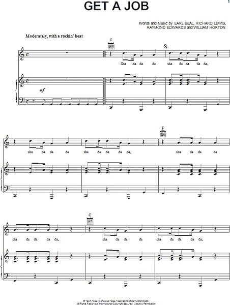 open zoom image for Get A Job - Piano/Vocal/Guitar, New, Main