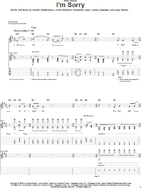 open zoom image for I'm Sorry - Guitar TAB, New, Main