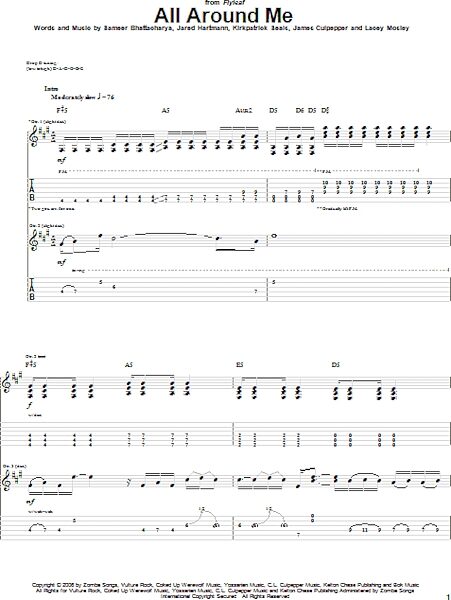 open zoom image for All Around Me - Guitar TAB, New, Main