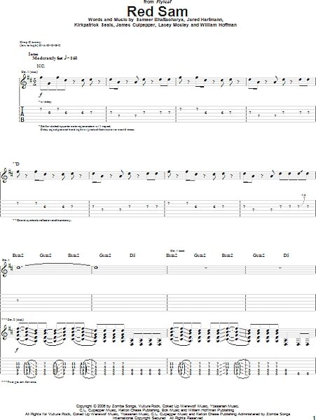 open zoom image for Red Sam - Guitar TAB, New, Main