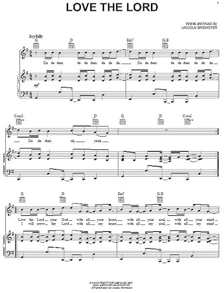 open zoom image for Love The Lord - Piano/Vocal/Guitar, New, Main