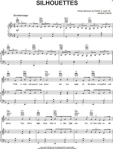 open zoom image for Silhouettes - Piano/Vocal/Guitar, New, Main