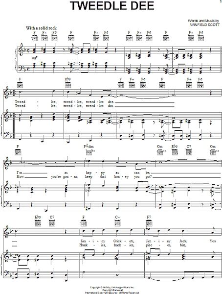 open zoom image for Tweedle Dee - Piano/Vocal/Guitar, New, Main