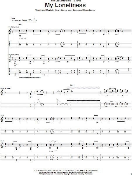 open zoom image for My Loneliness - Guitar TAB, New, Main