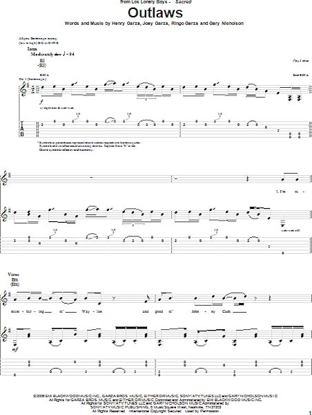 open zoom image for Outlaws - Guitar TAB, New, Main